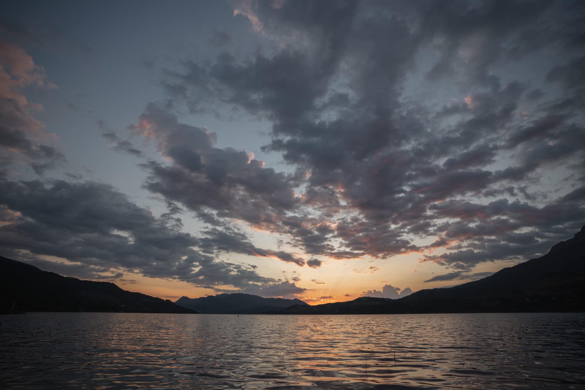 sunset lac-de-serre-ponçon