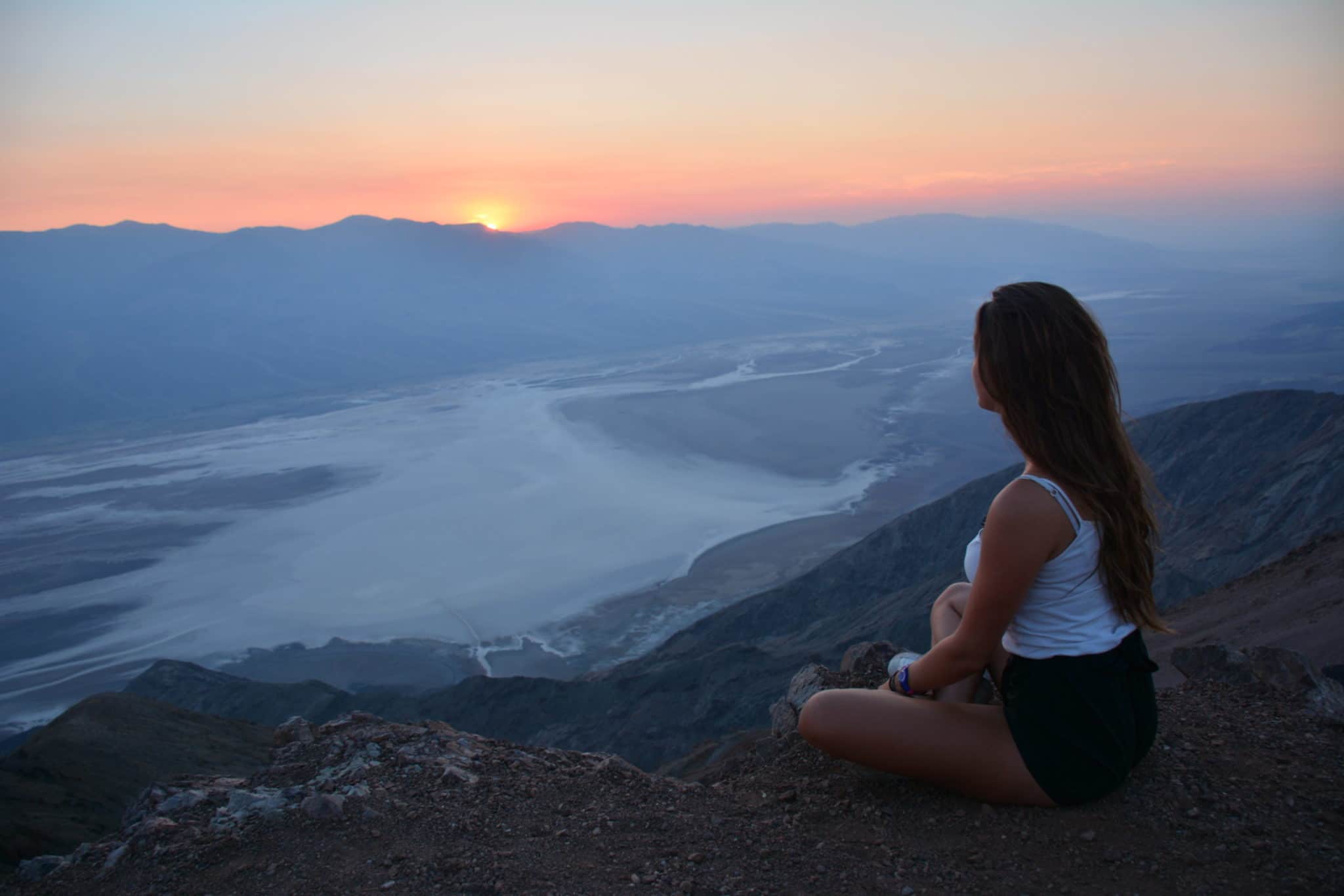 Sunset depuis Dante's view lors d'un Road trip aux Etats-Unis : Etape de la Death Valley